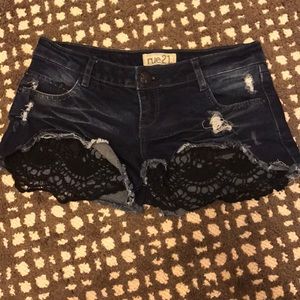 Rue21 Jean Shorts with Black Lace